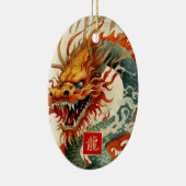 Chinees Jaar van de Dragon Custom Year Gift Keramisch Ornament (Rechts)