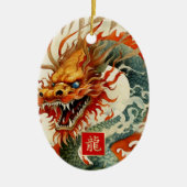 Chinees Jaar van de Dragon Custom Year Gift Keramisch Ornament (Voorkant)