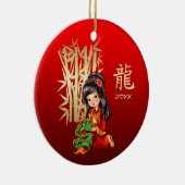 Chinees jaar van de Dragon Custom Year Keramisch Ornament (Rechts)