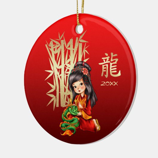 Chinees jaar van de Dragon Custom Year Keramisch Ornament (Links)