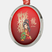 Chinees jaar van de Dragon Custom Year Metalen Ornament (Links)
