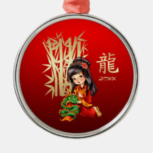 Chinees jaar van de Dragon Custom Year Metalen Ornament