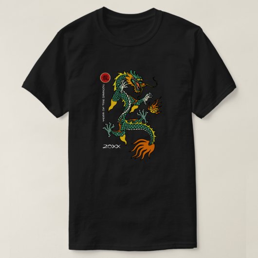 Chinees jaar van de Dragon Custom Year T-shirt (Design voorkant)