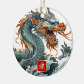 Chinees jaar van de Dragon Gift Keramisch Ornament (Links)