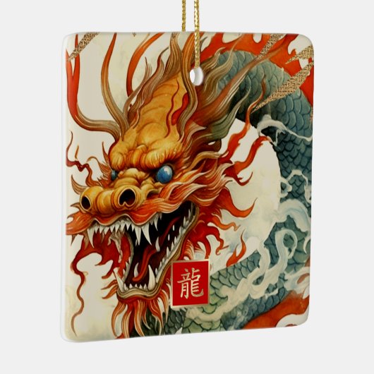 Chinees jaar van de Dragon Gift Keramisch Ornament (Rechts)