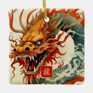 Chinees jaar van de Dragon Gift Keramisch Ornament