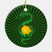 Chinees jaar van de Dragon Jade Green Keramisch Ornament (Achterkant)