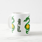 Chinees jaar van de Dragon Jade Green Koffiemok (Voorkant links)