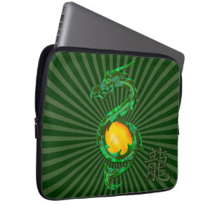 Chinees jaar van de Dragon Jade Green Laptop Sleeve