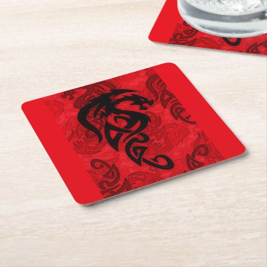 Chinees jaar van de Drakenkunst Kartonnen Onderzetters (Schuin)