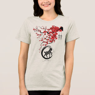 Chinees jaar van de Geit bloeit Tri-Blend Shirt