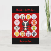 Chinees Jaar van de Gelukkige Verjaardag van het Feestdagen Kaart (Voorkant)