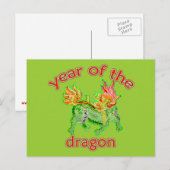 Chinees Jaar van de Illustratie van de Draak Feestdagenkaart (Voorkant / Achterkant)