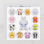 Chinees jaar van de konijnenpartij kaart (Voorkant / Achterkant)