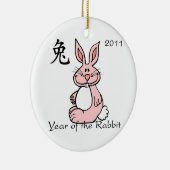 Chinees jaar van de konijnenversiering keramisch ornament (Rechts)