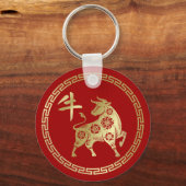 Chinees jaar van de metaal Ox 2021 Sleutelhanger (Voorkant)