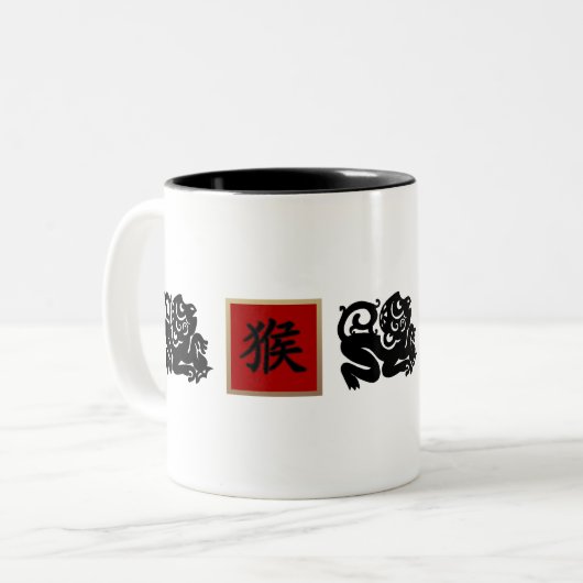 Chinees Jaar van de Monkey Gift Tweekleurige Koffiemok (Voorkant links)