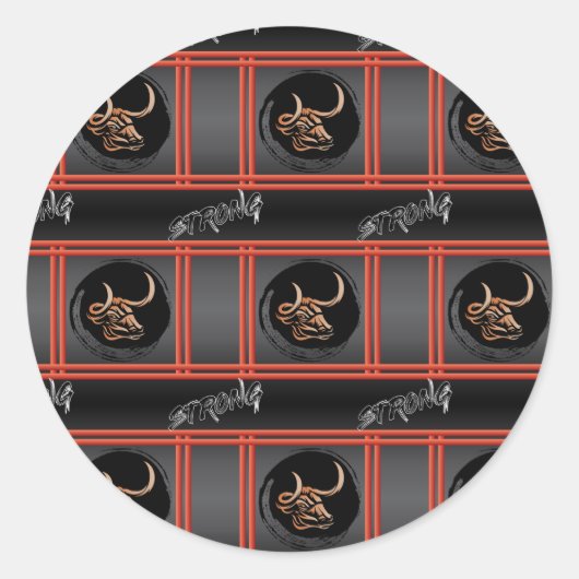 Chinees jaar van de os - Sterk Ronde Sticker (Voorkant)