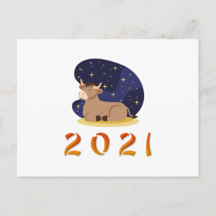 Chinees Jaar van de Ox 2021 Briefkaart