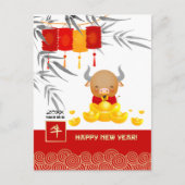 Chinees Jaar van de Ox | Aangepast jaar Briefkaart (Voorkant)