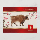 Chinees Jaar van de Ox | Aangepast jaar Briefkaart (Voorkant)
