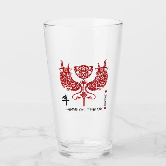 Chinees Jaar van de Ox | Aangepast jaar Drink Glas (Voorkant)