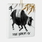 Chinees Jaar van de Ox | Aangepast jaartal Keramisch Ornament (Rechts)