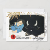 Chinees Jaar van de Ox | Aangepaste feestdag-Kaart Kaart (Voorkant)