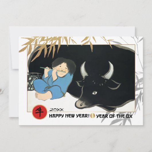 Chinees Jaar van de Ox | Aangepaste feestdag-Kaart Kaart (Voorkant)