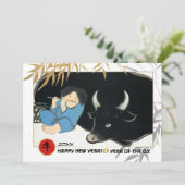 Chinees Jaar van de Ox | Aangepaste feestdag-Kaart Kaart (Staand voorkant)
