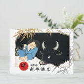 Chinees Jaar van de Ox | Aangepaste jaarlijkse fee Kaart (Staand voorkant)