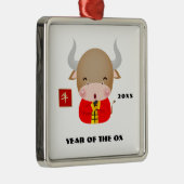 Chinees Jaar van de Ox Gift Metalen Ornament (Rechts)