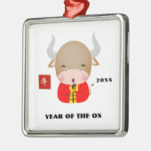 Chinees Jaar van de Ox Gift Metalen Ornament (Links)