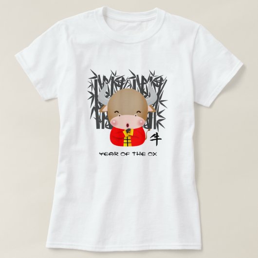 Chinees Jaar van de Ox | Kute Little Ox T-shirt (Design voorkant)