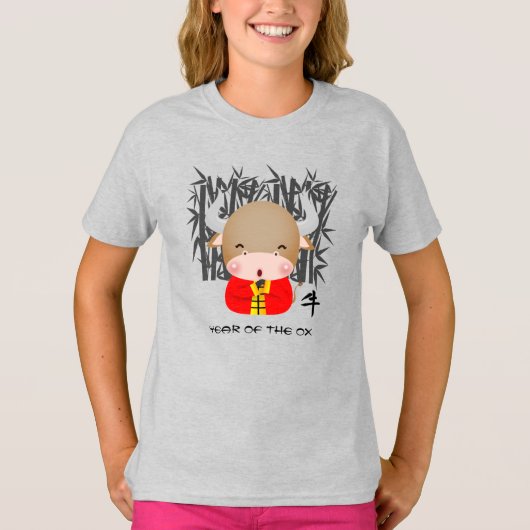 Chinees Jaar van de Ox | Kute Little Ox T-shirt (Voorkant)