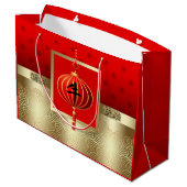 Chinees jaar van de Ox Red | Gold Large Gift Bag Groot Cadeauzakje (Achterkant Gekanteld)