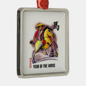 Chinees jaar van de paarden | Aangepast jaar Metalen Ornament (Rechts)