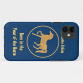 Chinees Jaar van de Paarden: Gold-effect op diepe  Case-Mate iPhone Case (Achterkant (horizontaal))