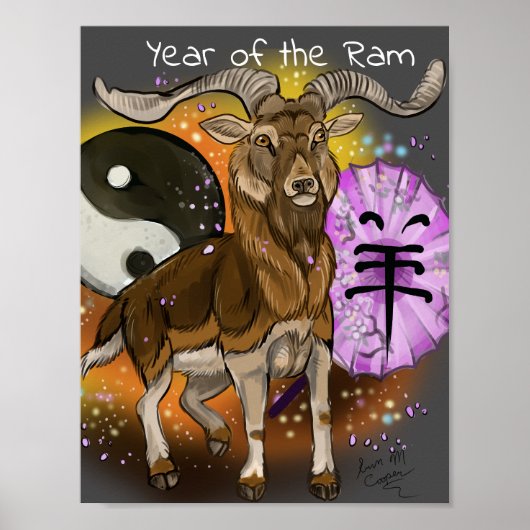 Chinees Jaar van de Ram Poster (Voorkant)