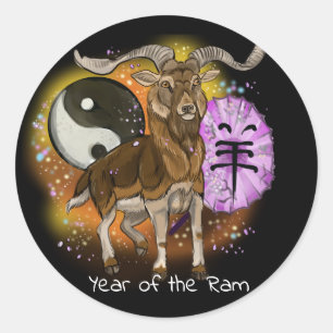 Chinees Jaar van de Ram Ronde Sticker