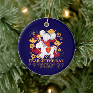 Chinees Jaar van de Rat 2020 Eenhoorn Keramisch Ornament