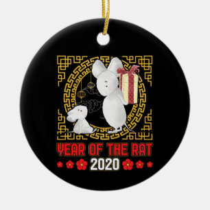 Chinees Jaar van de Rat 2020 Keramisch Ornament