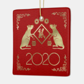 Chinees Jaar van de Rat 2020 Keramisch Ornament (Links)