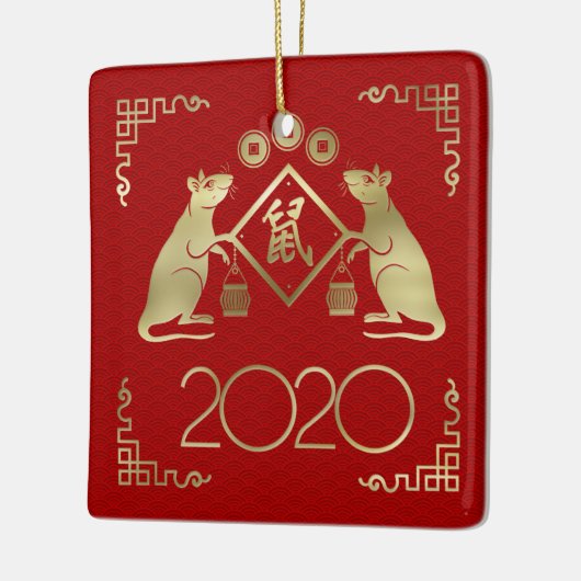 Chinees Jaar van de Rat 2020 Keramisch Ornament (Links)