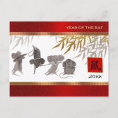 Chinees Jaar van de Rat | Aangepast Briefkaart jaa (Voorkant)