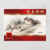 Chinees Jaar van de Rat | Aangepast Briefkaart jaa (Voorkant)