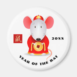 Chinees Jaar van de Rat. Aangepast jaar Cadeau Mag Magneet