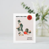 Chinees Jaar van de Rat | Aangepast jaar Feestdagenkaart (Staand voorkant)