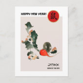 Chinees Jaar van de Rat | Aangepast jaar Feestdagenkaart (Voorkant)