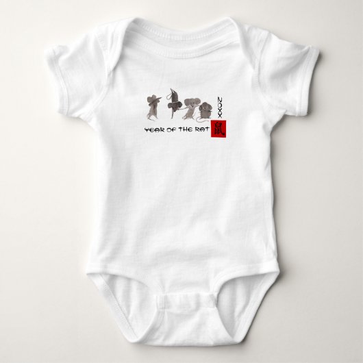 Chinees Jaar van de Rat | Aangepast jaar Romper (Voorkant)